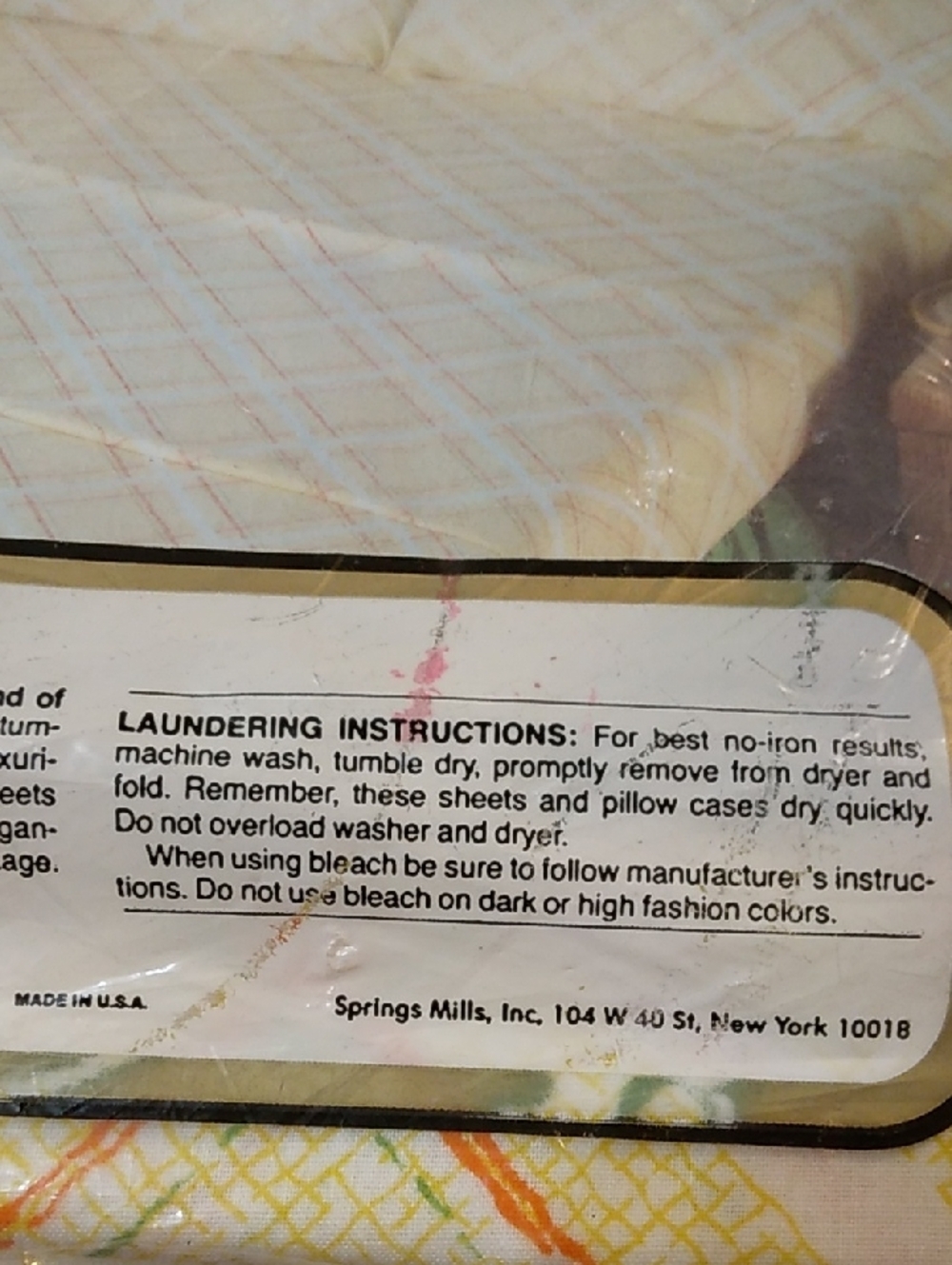 Vintage Morgan Jones No-Iron Luxury Muslin Twin Flat Sheet Yellow & Orange Plaid - Picture 7 of 8